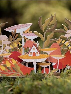 Cottagecore Mushroom House Desk Companion